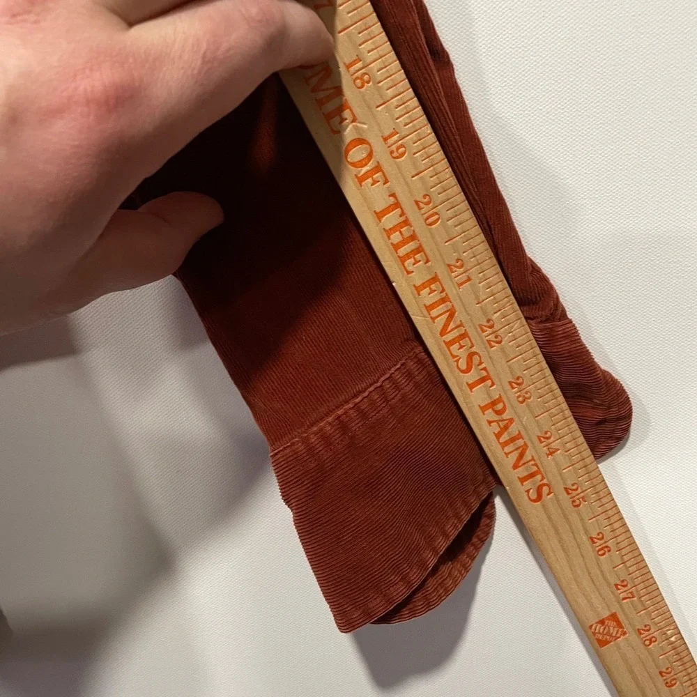 J. Crew Mens Corduroy Button Down Shirt Rust Orange Long‎ Sleeve XL